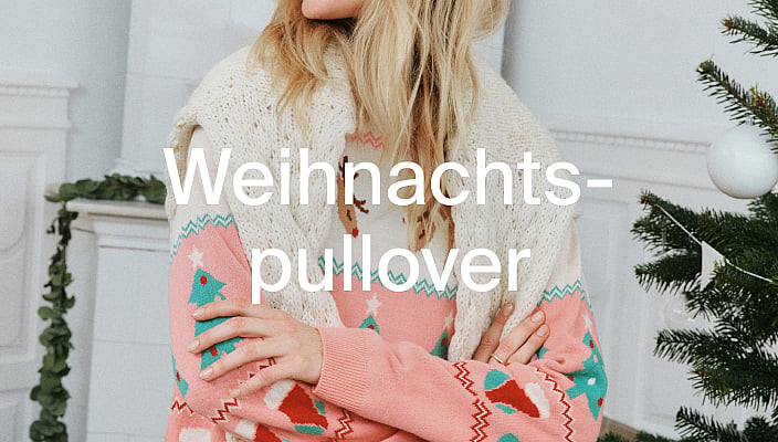 Weihnachtsshirt, Welpe, A-Linie, V-Ausschnitt, Lang Produktbild-Vorschau 4