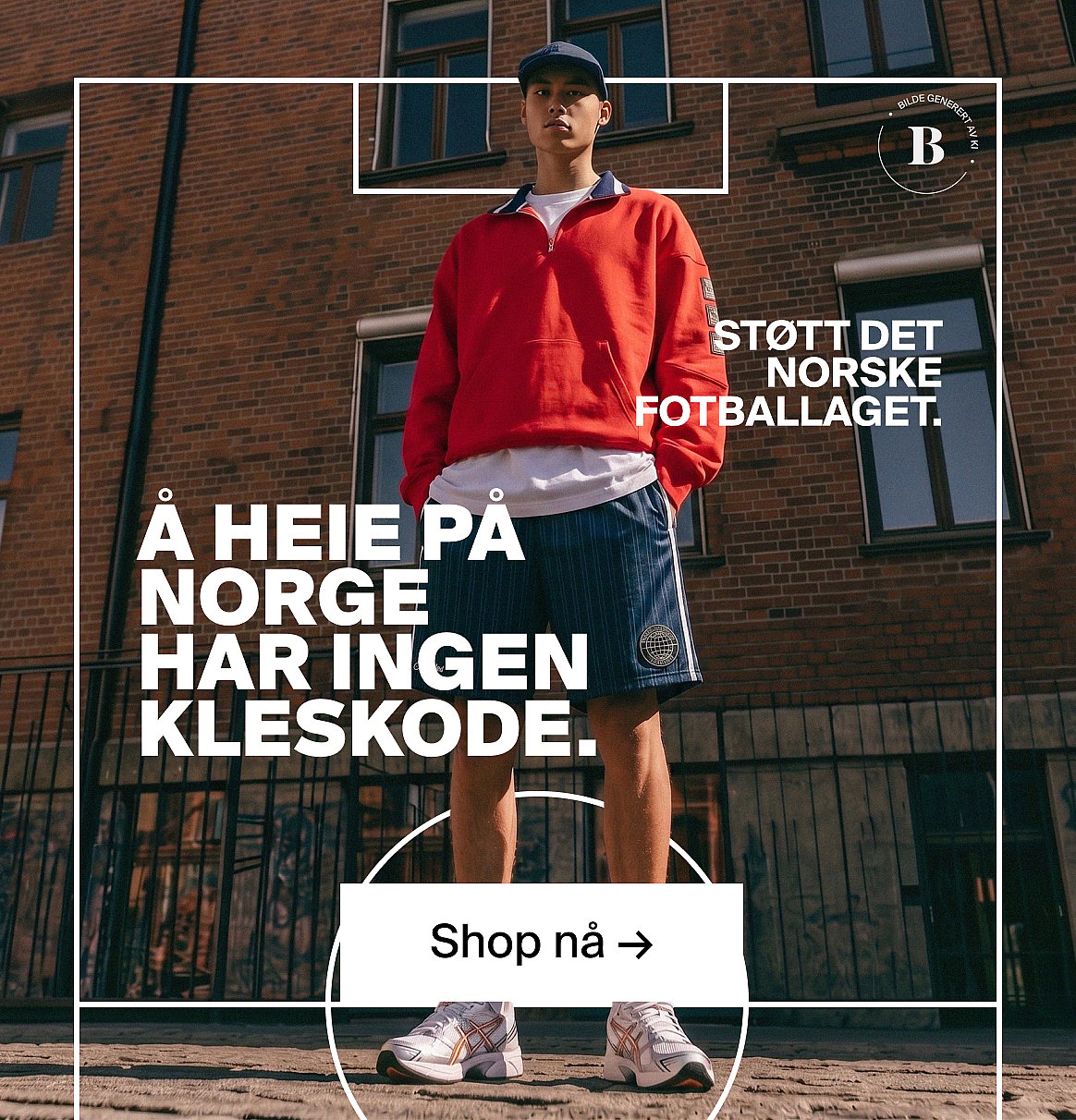 Mann i en lys beige dress og blå skjorte utendørs, ved et bord med grønne planter, på en skogslysning.