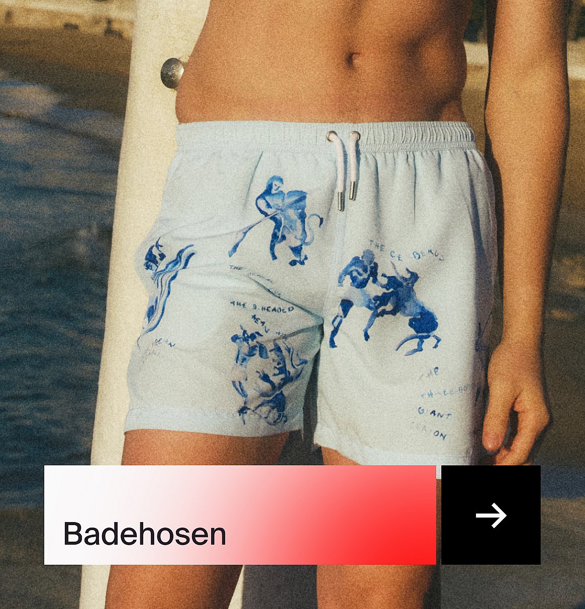 Person im gstreifte Shirt und helle Shorts staht im Gras mit wyssem Stoff.
Bis zu 40% Rabatt uf Shorts.