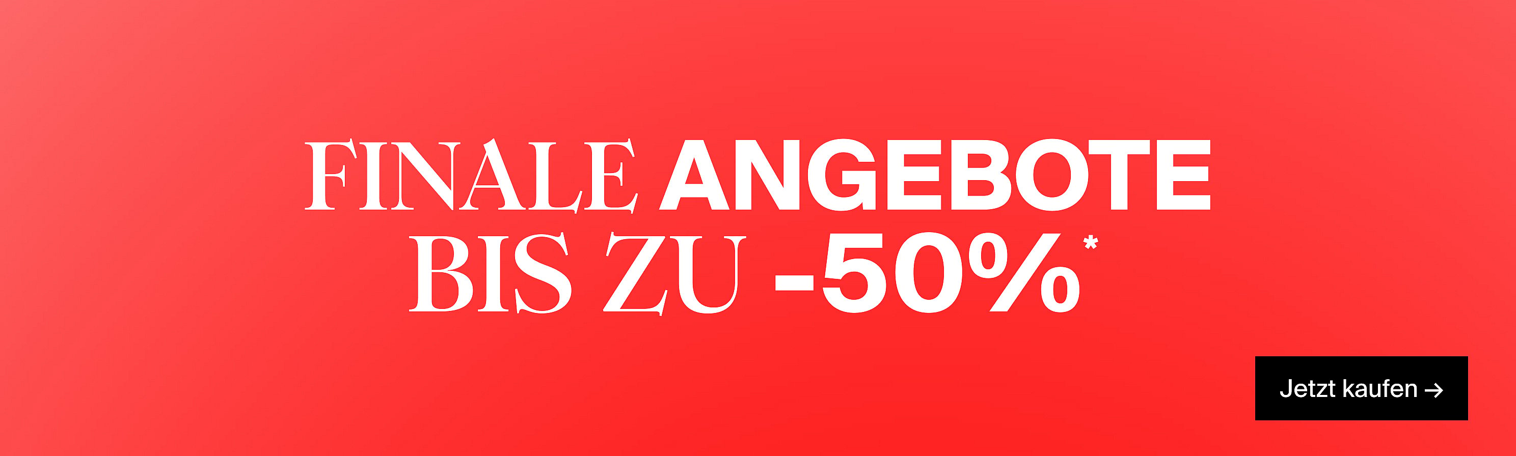Rotes Banner mit weißer Aufschrift „FINAL DEALS“. Jetzt einkaufen
