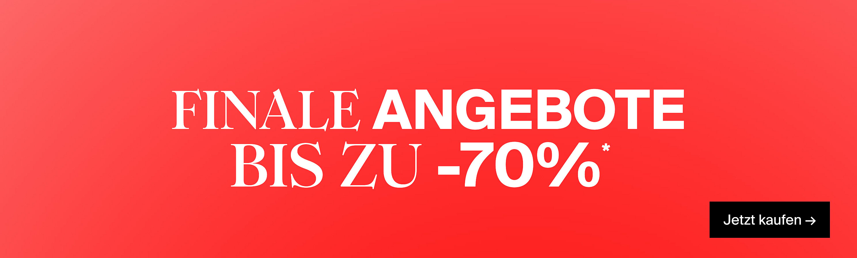 Rotes Banner mit weißer Aufschrift „FINAL DEALS“. Jetzt einkaufen